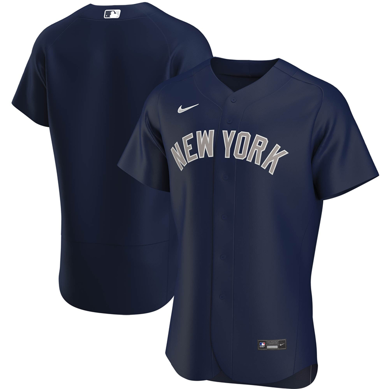 2020 MLB Men New York Yankees Nike Navy Alternate 2020 Authentic Team Name Jersey 1->youth mlb jersey->Youth Jersey